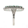 LARGE 1.26CT DIAMOND & AAA EMERALD 18K WHITE GOLD FILIGREE MILGRAIN 5 STONE RING