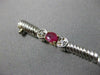 ANTIQUE WIDE 2.80CT DIAMOND & AAA RUBY 14KT TWO TONE GOLD TENNIS BRACELET #1456