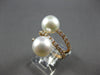 LARGE .33CT DIAMOND & AAA SOUTH SEA PEARL 18KT ROSE GOLD 3 ROW CRISS CROSS RING