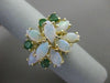 ANTIQUE LARGE 2.60CT AAA OPAL & EMERALD 14KT YELLOW GOLD CLUSTER RING #22660