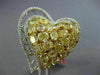 EXTRA LARGE 7.21CT WHITE & FANCY YELLOW DIAMOND 18K 2 TONE GOLD HEART LOVE RING