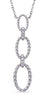 .06CT DIAMOND 14KT WHITE GOLD 3D OPEN OVAL LINK LOVE KNOT LARIAT LOVE NECKLACE