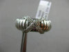 ESTATE WIDE .31CT ROUND DIAMOND 18K WHITE GOLD 3D FLEXIBLE SHINY X LOVE RING VVS