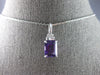ESTATE 2.38CT DIAMOND & AAA AMETHYST 14KT WHITE GOLD EMERALD CUT & ROUND PENDANT