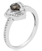 .59CT DIAMOND & AAA SMOKY TOPAZ 14KT WHITE GOLD 3D PEAR SHAPE & ROUND FUN RING