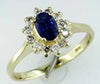 1.05CT DIAMOND & AAA SAPPHIRE 14KT YELLOW GOLD 3D OVAL & ROUND FLOWER FUN RING
