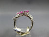 LARGE 2.08CT DIAMOND & AAA PINK SAPPHIRE 18K WHITE GOLD 3D CRISS CROSS LOVE RING