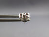 .20CT DIAMOND 14K WHITE GOLD 3D 3 STONE FLOWER TRIANGULAR TRILLION STUD EARRINGS