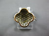 .51CT MULTI COLOR DIAMOND 14KT WHITE & ROSE GOLD 4 LEAF CLOVER FLOWER LOVE RING