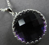 LARGE 10.49CT AAA AMETHYST 14KT WHITE GOLD ROUND FILIGREE FUN FLOATING PENDANT