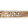 LARGE 5.72CT WHITE & PINK DIAMOND 18KT WHITE & ROSE GOLD 3D CUFF TENNIS BRACELET