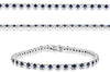 4.25CT DIAMOND & AAA SAPPHIRE 14KT WHITE GOLD 3D ROUND ETERNITY TENNIS BRACELET