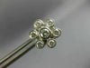 ANTIQUE LARGE 1.14CT DIAMOND 14KT WHITE GOLD FLOWER CLUSTER BEZEL EARRINGS #1958