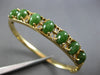 ANTIQUE WIDE AAA JADE 14KT YELLOW GOLD OVAL FILIGREE CUFF BANGLE BRACELET #28241