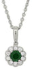 ESTATE 0.41CT DIAMOND & AAA TSAVORITE 14KT WHITE GOLD FLOWER FLOATING PENDANT