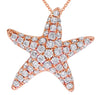 ESTATE .25CT DIAMOND 14KT ROSE GOLD CLASSIC LUCKY STARFISH FUN FLOATING PENDANT