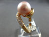 LARGE .48CT DIAMOND & AAA PINK SOUTH SEA PEARL 18KT ROSE GOLD LOVE KNOT FUN RING
