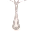 LARGE 1.36CT DIAMOND 18KT WHITE GOLD ROUND DOUBLE ROW TEAR DROP FLOATING PENDANT