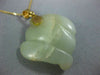 ANTIQUE JADE 14KT YELLOW GOLD 3D HANDCRAFTED CLASSIC LUCKY FISH PENDANT #25825