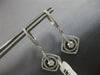 ESTATE 1.07CT DIAMOND 14K WHITE GOLD ROUND SOLITAIRE SQUARE FUN HANGING EARRINGS