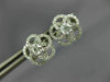 ESTATE .68CT DIAMOND 18KT WHITE GOLD 3D OPEN FLOWER SOLITAIRE STUD EARRINGS