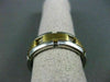 ESTATE WIDE 14KT W&Y GOLD SOLID BRICK DESIGN MEN'S WEDDING RING HANDSOME #1006