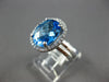 3.58CT DIAMOND & AAA BLUE TOPAZ 14KT WHITE GOLD 3D OVAL & ROUND ENGAGEMENT RING