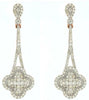 ESTATE 1.05CT DIAMOND 14KT ROSE GOLD CLASSIC 4 LEAF CLOVER LOVE HANGING EARRINGS