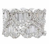 EXTRA LARGE 2.87CT DIAMOND 18KT WHITE GOLD ROUND & BAGUETTE 3D MULTI HEART RING