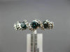 ESTATE .87CT WHITE & BLUE DIAMOND 14KT WHITE GOLD 5 STONE CRISS CROSS LOVE RING