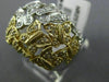 ESTATE LARGE .72CT DIAMOND 14KT WHITE & YELLOW GOLD FILIGREE BUTTERFLY FUN RING