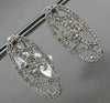 ESTATE LARGE .78CT DIAMOND 14KT WHITE GOLD ELONGATED OVAL WAVE CLIP ON EARRINGS