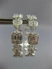 3.69CT DIAMOND 18KT WHITE GOLD ROUND & BAGUETTE INSIDE OUT HOOP HANGING EARRINGS