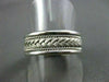 ESTATE WIDE 14K WHITE GOLD FILIGREE ROPE DESIGN MENS WEDDING RING BEAUTIFUL 1210
