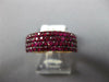WIDE 1.74CT AAA RUBY 18K ROSE GOLD ROUND MULTI ROW SEMIETERNITY ANNIVERSARY RING