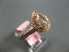 LARGE 1.47CT WHITE PINK & MOCHA DIAMOND 18KT 2 TONE GOLD CLASSIC ENGAGEMENT RING