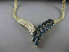 ANTIQUE 3.30CTW DIAMOND SAPPHIRE 14KT YELLOW GOLD V SHAPE NECKLACE 19.50" #6083