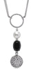 4.62CT DIAMOND & AAA SOUTH SEA PEARL & ONYX 18KT WHITE GOLD LARIAT LOVE NECKLACE