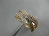 ESTATE WIDE .62CT DIAMOND 14KT ROSE GOLD 3D X CRISS CROSS MULTI ROW WEDDING RING