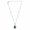 ESTATE 4.37CT DIAMOND & AAA EMERALD 18K 2 TONE GOLD CIRCLE OF LIFE HALO NECKLACE