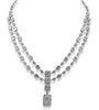 EXTRA LARGE 22.04CT DIAMOND 18KT WHITE GOLD MULTI SHAPE LARIAT TENNIS NECKLACE