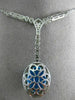 ANTIQUE 5.80CT DIAMOND & AAA TURQUOISE 14K WHITE GOLD HALO ETOILE NECKLACE 21870