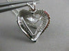 ESTATE .75CTW DIAMOND 14K WHITE GOLD OPEN FANCY HEART PENDANT CHAIN FG VVS #9821