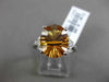 ESTATE 5.24CTW DIAMOND & AAA EXTRA FACET CITRINE 14KT WHITE GOLD ENGAGEMENT RING