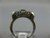 ANTIQUE .71CT OLD MINE DIAMOND & AAA SAPPHIRE 14KT WHITE GOLD 3D ART DECO RING