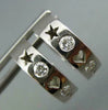 .16CT DIAMOND 14K WHITE GOLD ETOILE STAR HEART & MOON LOVE HUGGIE EARRINGS #1043