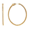 LARGE 1.98CT DIAMOND 18KT YELLOW GOLD 3D ROUND INSIDE OUT HOOP HANGING EARRINGS