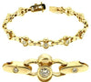 ESTATE 1.26CT DIAMOND 14KT TWO TONE GOLD 3D BEZEL FLOWER ETOILE TENNIS BRACELET