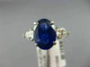 ESTATE LARGE EGL 5.03CT DIAMOND & AAA SAPPHIRE PLATINUM 3 STONE ENGAGEMENT RING
