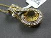 1.81CT DIAMOND & AAA CITRINE 14KT YELLOW GOLD ROUND TEAR DROP FLOATING PENDANT